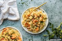 Garlic Butter Shrimp with Creamy Lemon Orzo