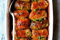 Spicy Asian Pork and Cabbage Rolls with Ginger-Soy Glaze