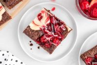 Cherry Cheesecake Brownies Recipe with Cherry Swirl Topping