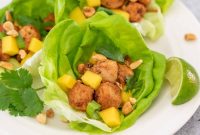 Jamaican Jerk Chicken Lettuce Wraps with Mango Salsa