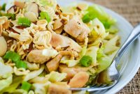 Crispy Chinese Cabbage Chicken Salad with Sesame Ginger Dressing
