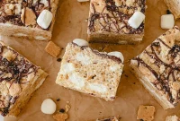 S’mores Rice Krispie Treats Recipe — Gooey Chocolate & Toasted Marshmallow