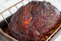 Maple Bourbon Glazed Double-Smoked Ham on the Big Green Egg