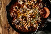 French Onion Meatballs with Melted Gruyère and Thyme