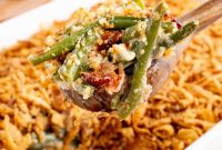 Classic Fresh Green Bean Casserole with Crispy Onion Topping
