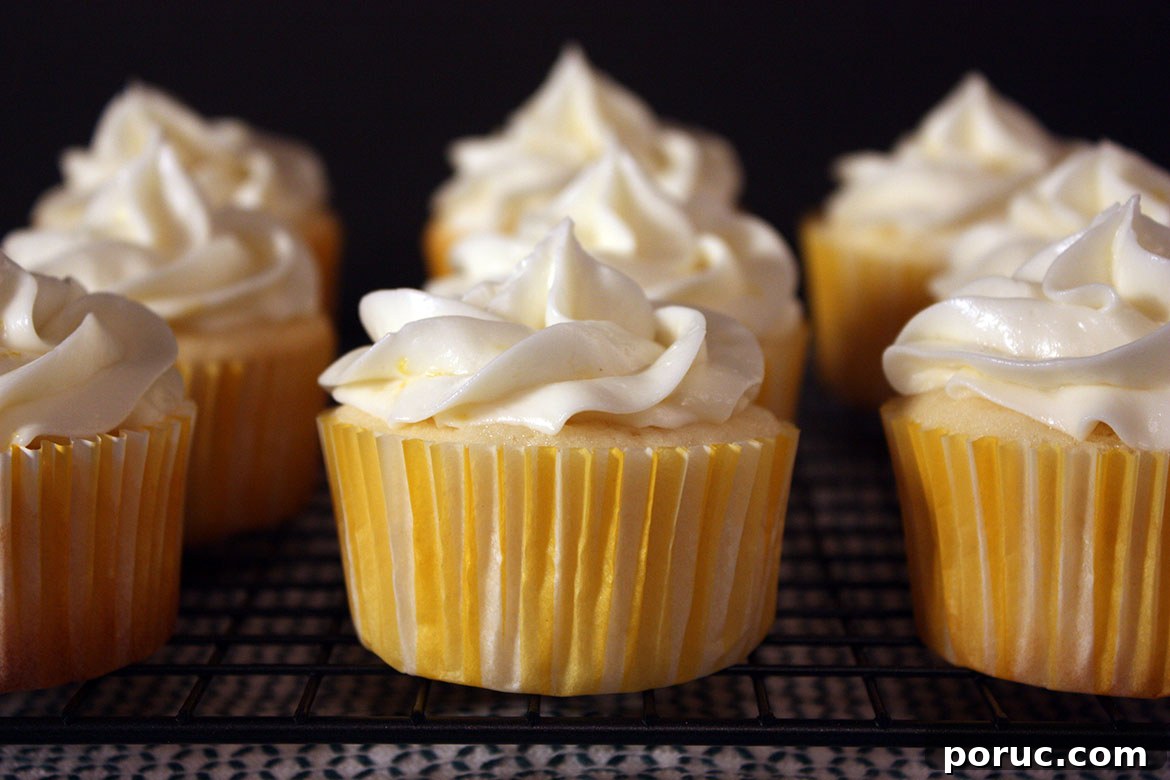 Lemon cupcake close-up.
