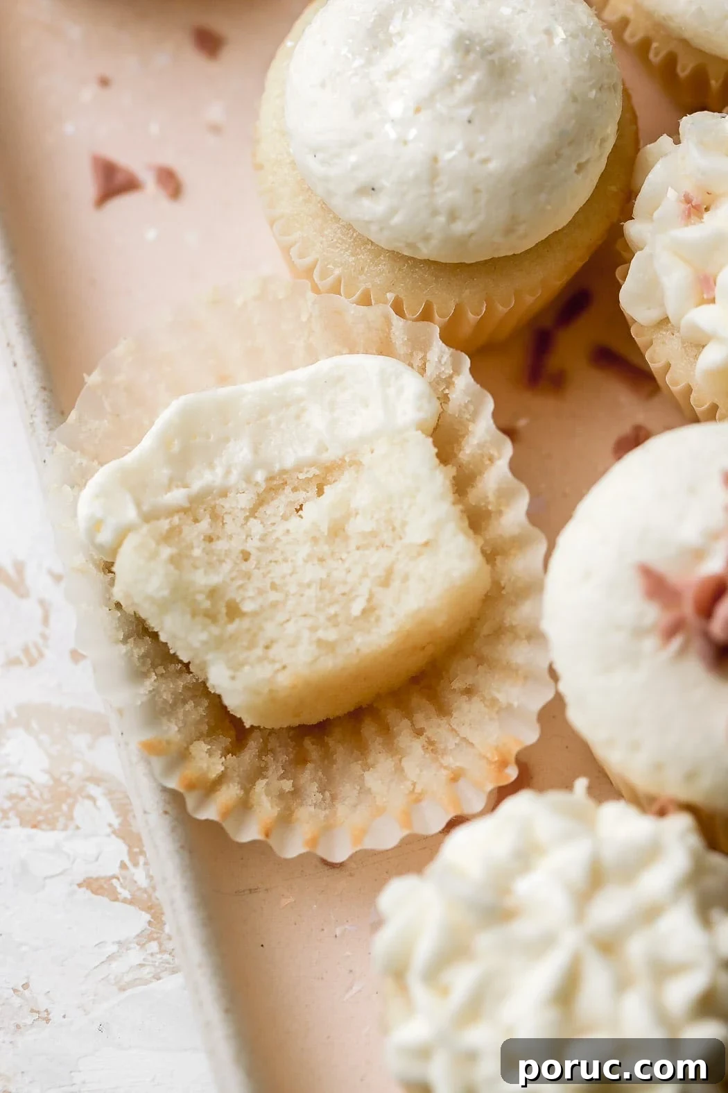 bite taken out of a mini cupcake