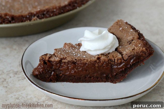 Gluten-Free Double Chocolate Fudge Pie Recipe 7 Slice of Gluten-free Fudge Pie