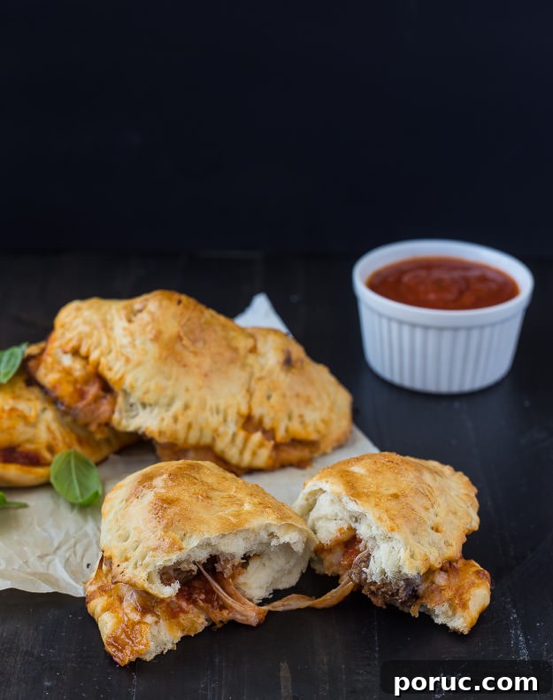 Cheesy Meatball Calzone Recipe: Crispy Crust with Gooey Cheese 4 Cheesy meatball calzone