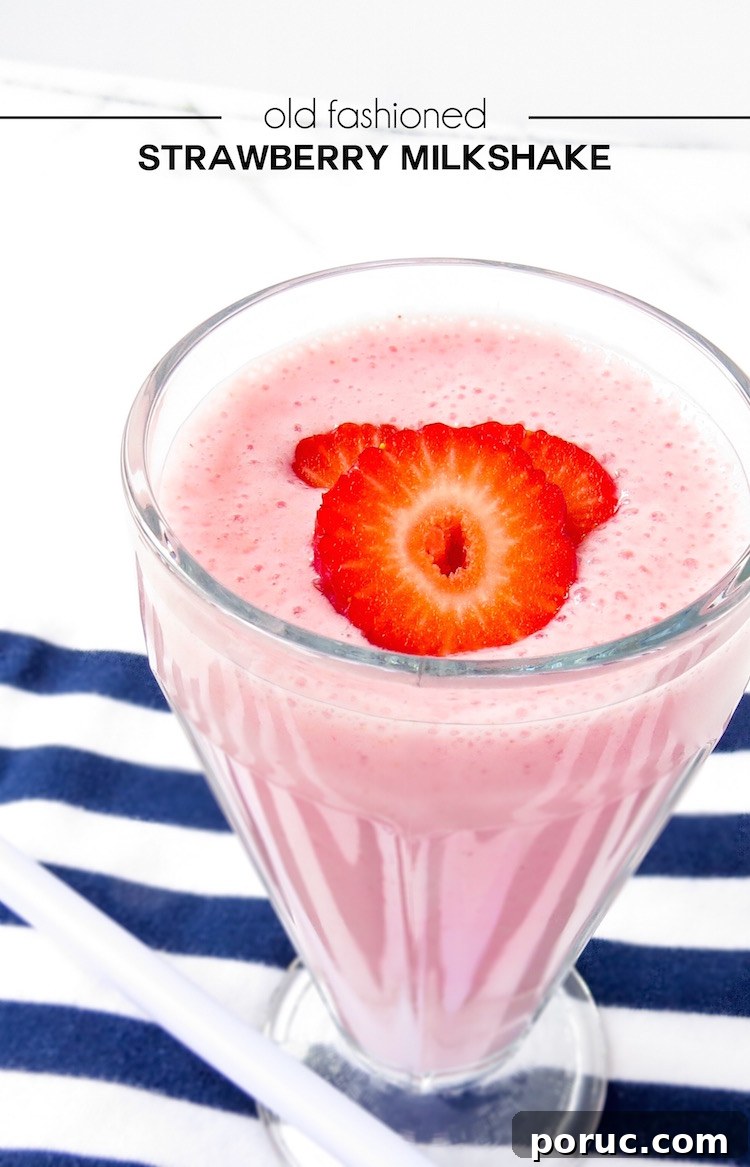 Old fashioned strawberry milkshake recipe.
