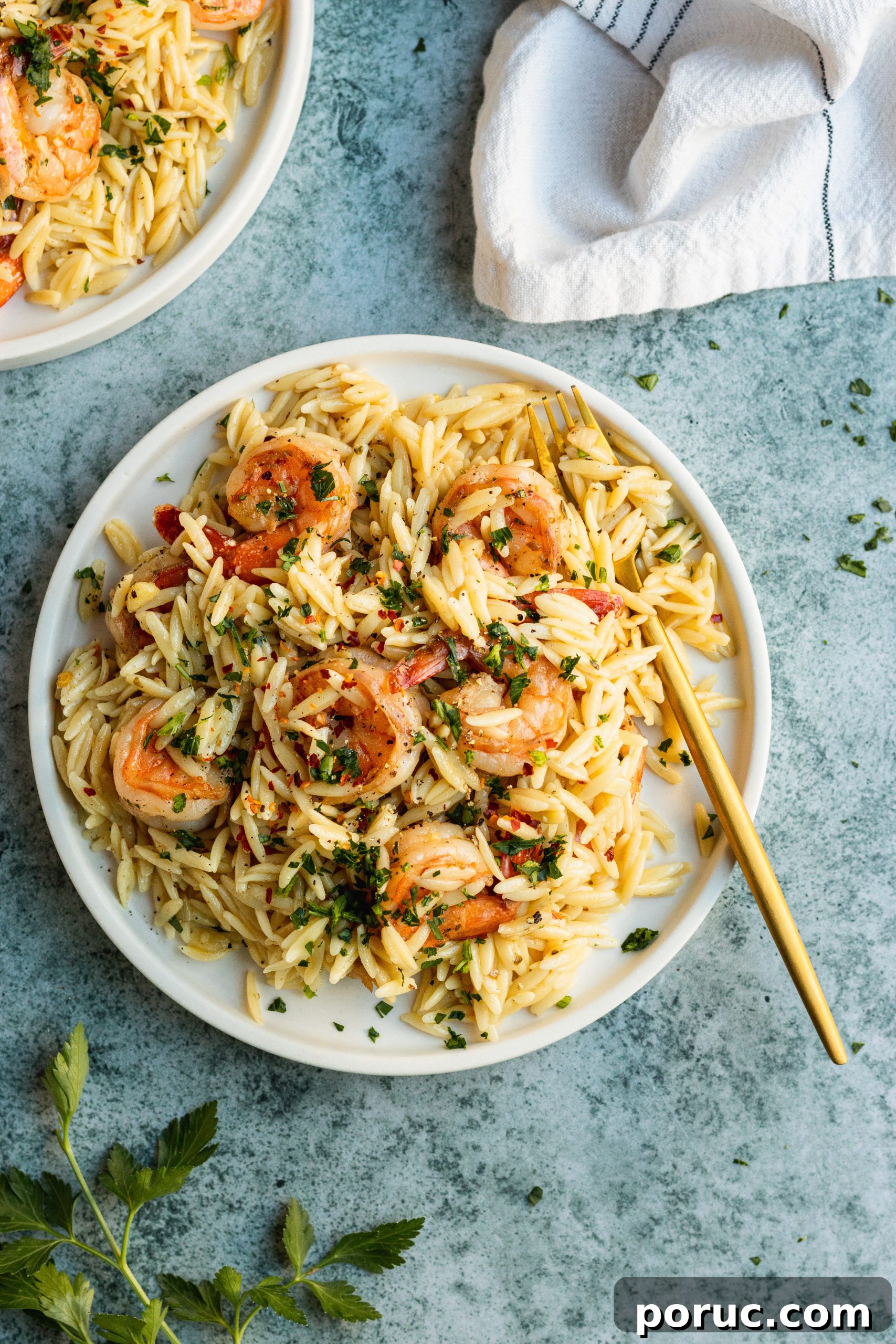 Garlic Butter Shrimp with Creamy Lemon Orzo 2 Garlic Butter Shrimp with Orzo || 30 minute meal
