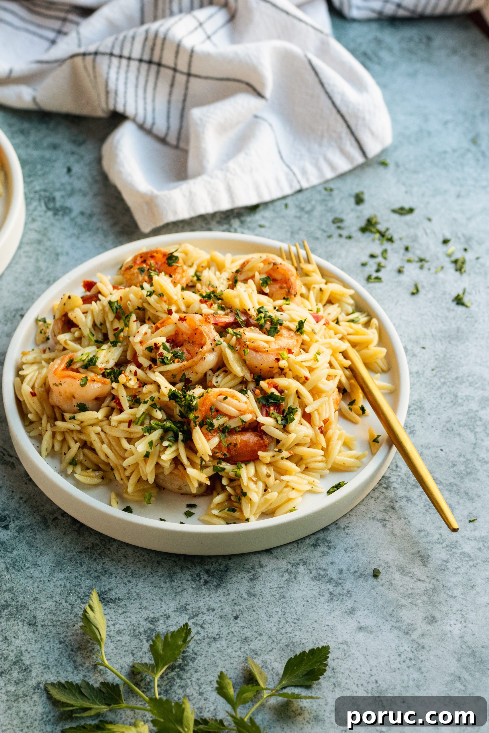 Garlic Butter Shrimp with Creamy Lemon Orzo 3 Garlic Butter Shrimp with Orzo || 30 minute meal