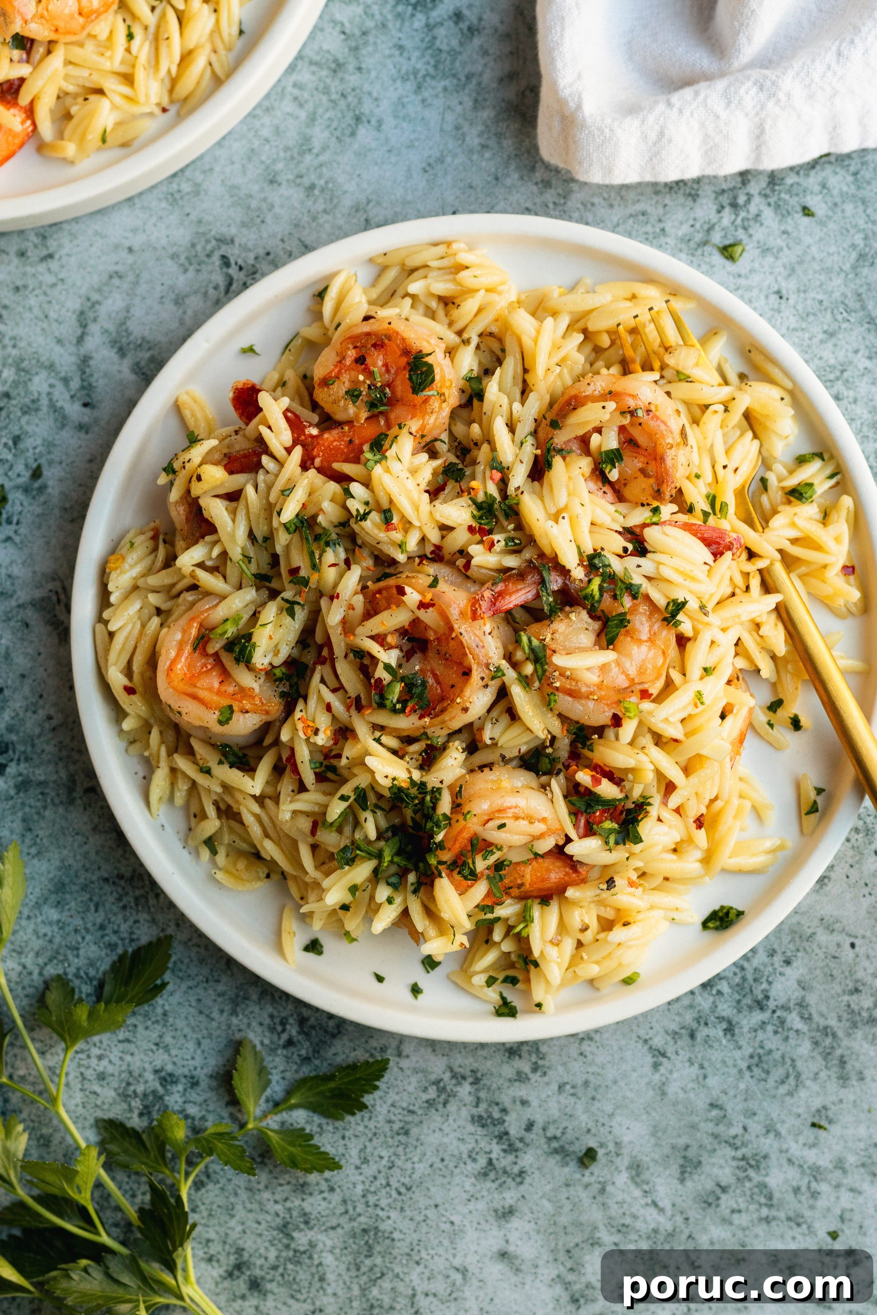 Garlic Butter Shrimp with Creamy Lemon Orzo 4 Garlic Butter Shrimp with Orzo || 30 minute meal