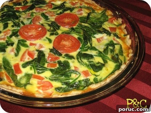 Easy Peasy Spinach Tomato Quiche