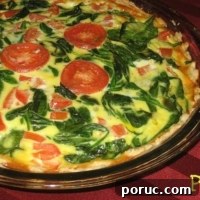 Easy Peasy Spinach Tomato Quiche
