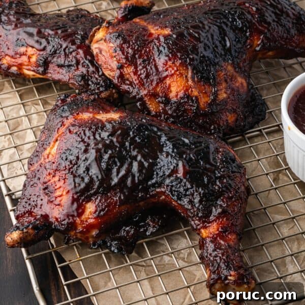 Grilled Corn on the Cob: 3 Quick Methods in 20 Minutes 11 Grilled barbecue chicken quarters on a wire rack