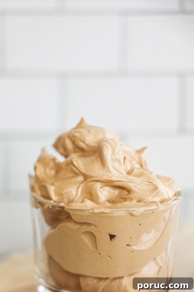 Whipped honey coffee in a glass