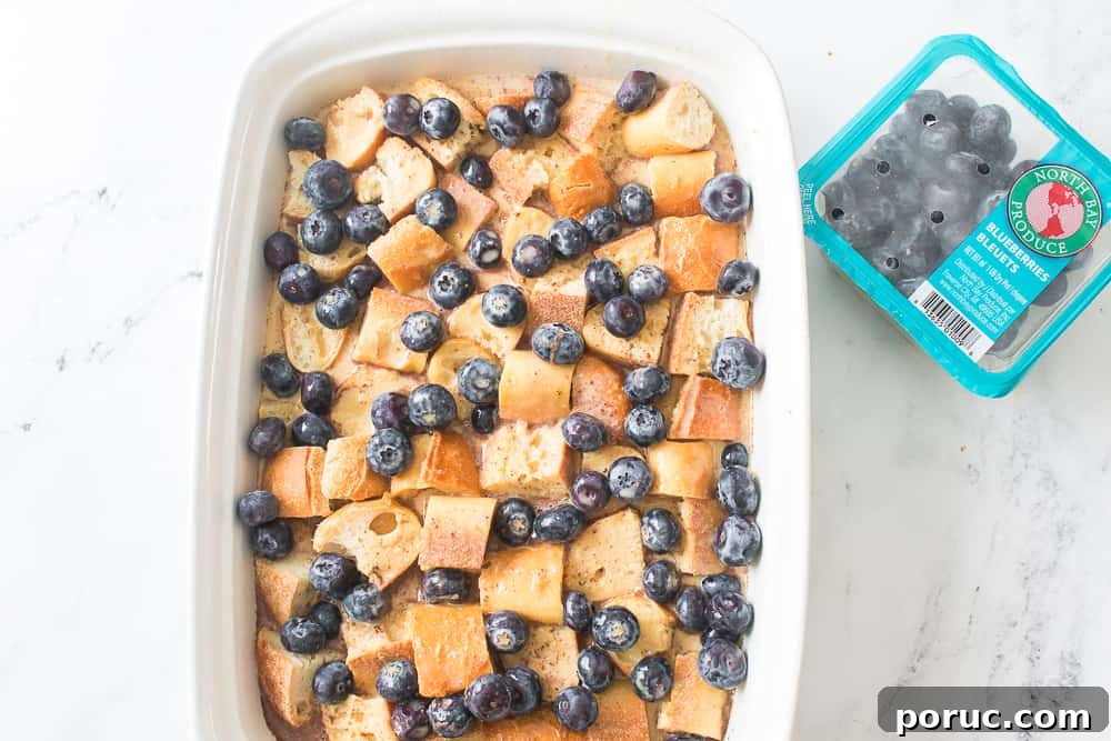 Blueberry French Toast Casserole Recipe for Brunch or Holidays 8 Casserole prior to cooking