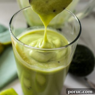 Creamy Kiwi Avocado Smoothie Recipe for a Refreshing Breakfast 5 a glass of avocado banana kiwi smoothie with a kiwi next to it and a blender behind it