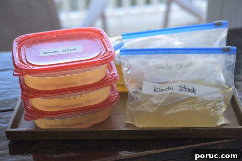 5 Essential Korean Soup Stocks for Authentic Korean Cooking 21 Plastic containers and zip bags and filled with soup stocks.