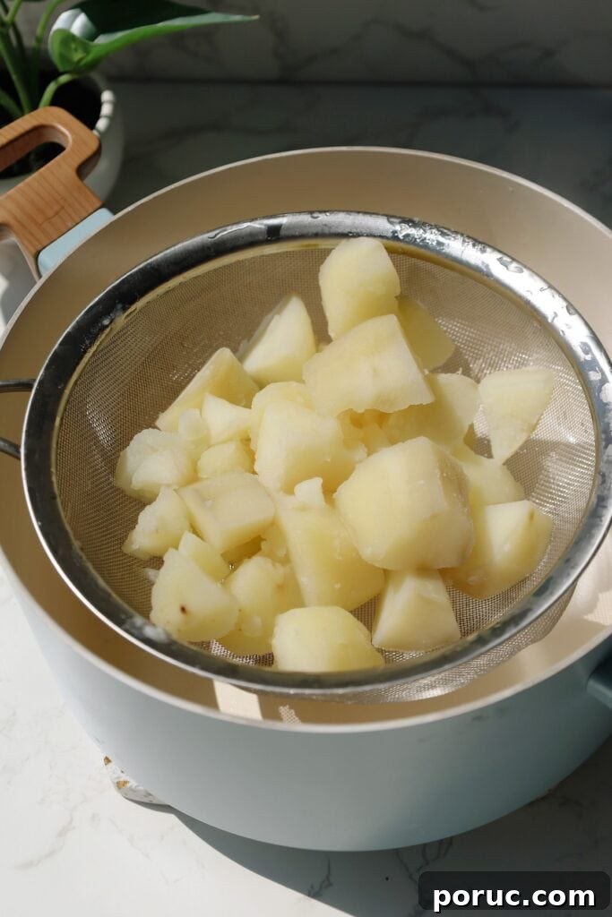 Creamy mashed potatoes step three.
