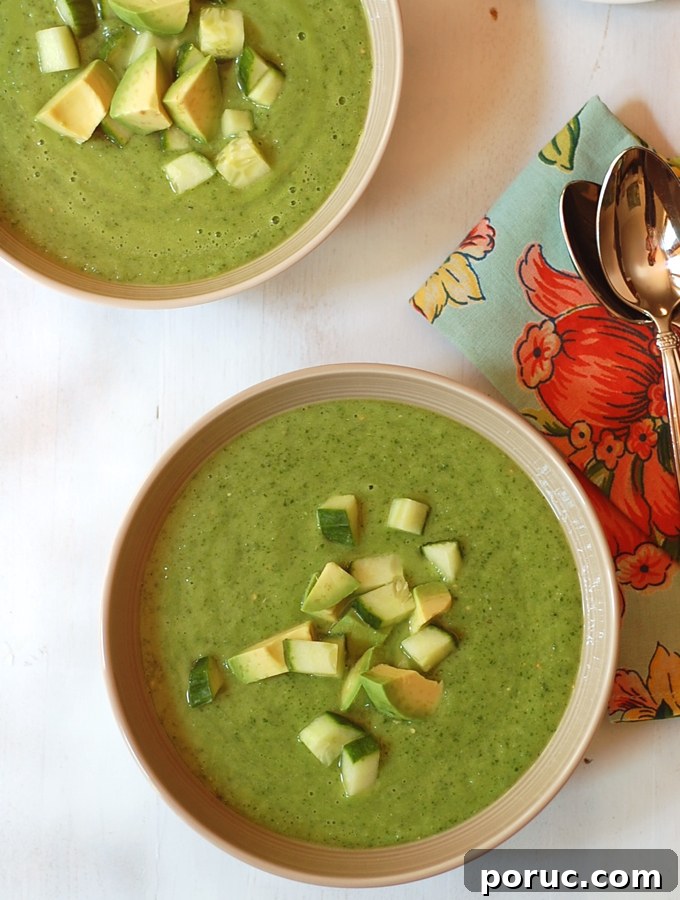 Creamy Spinach and Avocado Soup with Tangy Salsa Verde 4 avocado soup 5