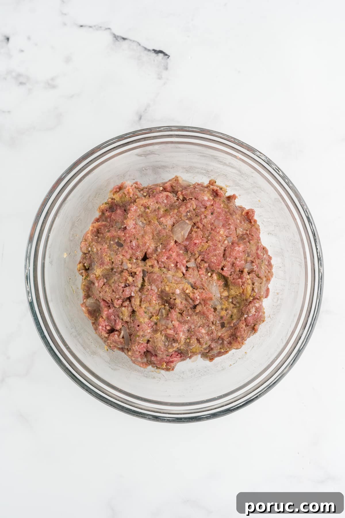1-Pound Classic Meatloaf Recipe for Moist, Flavorful Results 7 The ingredients mixed together in a bowl.