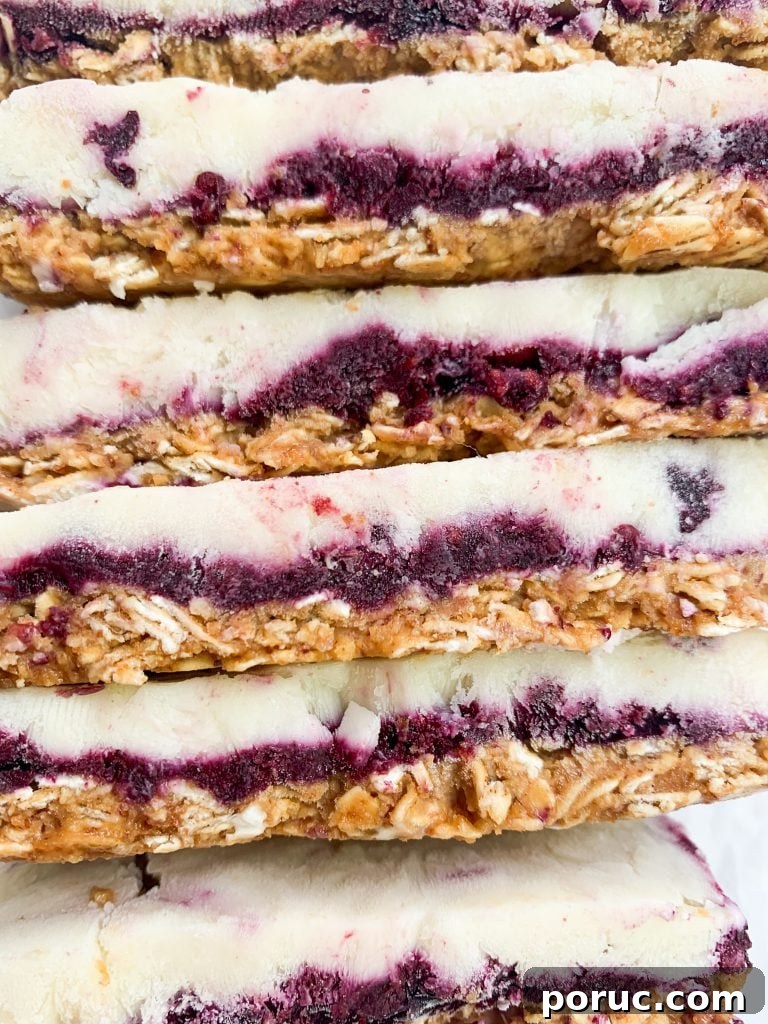 Granola and Berry Frozen Yogurt Bars for Summer Snacking 3 no bake frozen yogurt bars
