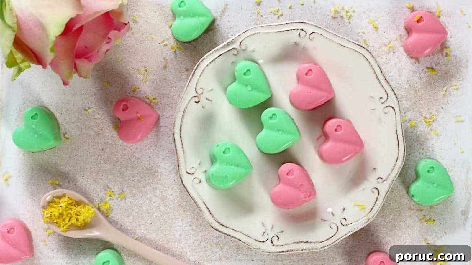Cream Cheese Fat Bombs in green and pick on a plate and white board.