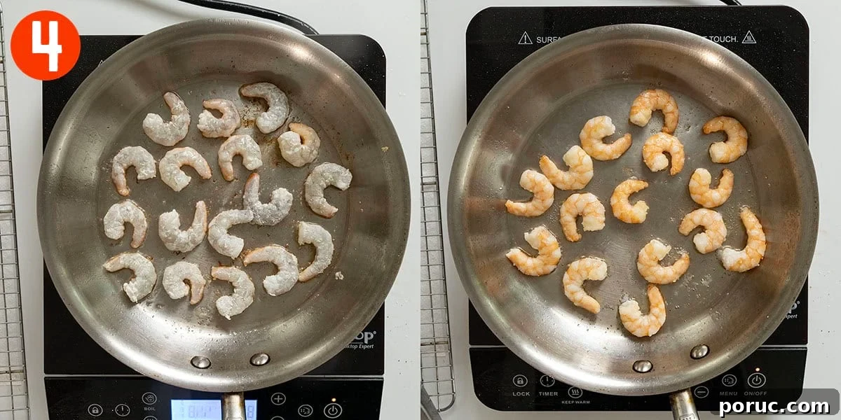 Volcano Shrimp Tacos: Spicy Grilled Shrimp with Lava Sauce 7 Frying shrimp on both sides.