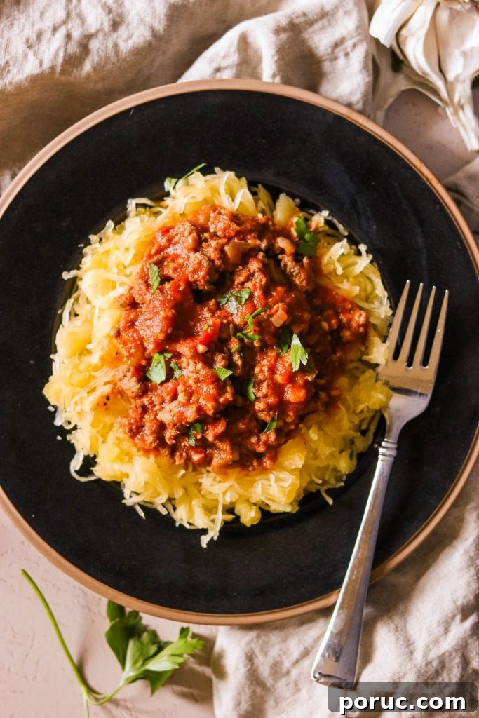 Instant Pot Spaghetti Meat Sauce Recipe (Paleo & Whole30) 2 Instant pot spaghetti meat sauce served in a dish