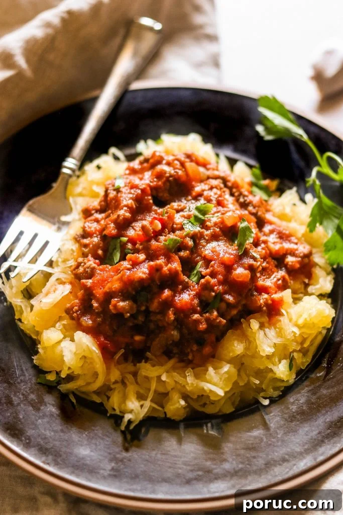 Instant Pot Spaghetti Meat Sauce Recipe (Paleo & Whole30) 5 close up shot of Instant pot pasta meat sauce