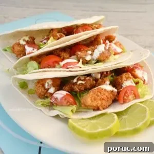 Chicken Nugget Tacos with Lime Dressing