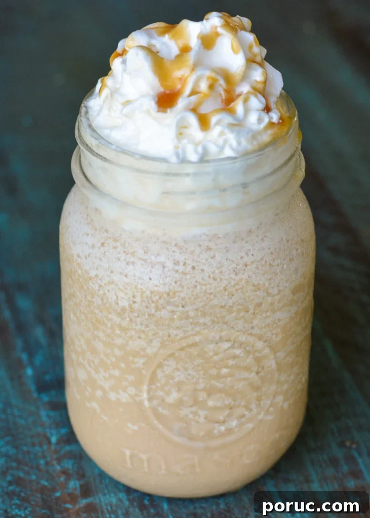 Keto Caramel Frappuccino Recipe — Low-Carb Iced Coffee Treat 2 This low carb guiltless pleasure combines a rich keto caramel sauce with delicious coffee for a decadent caffeine fix! At under 2 net carbs a serving, this Keto Caramel Frappucino will be your morning go-to!