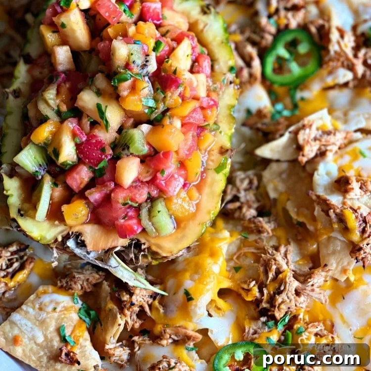 Tropical Chicken Nachos with Tropical Salsa
