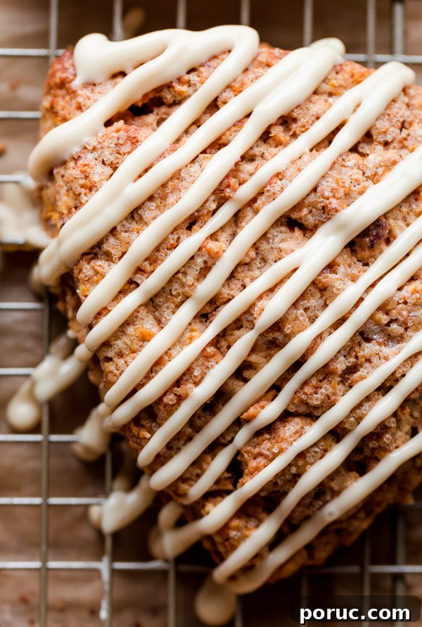 Carrot Cake Scones with Maple Cream Cheese Glaze Recipe 2 Carrot Cake Scones with Maple Cream Cheese Glaze