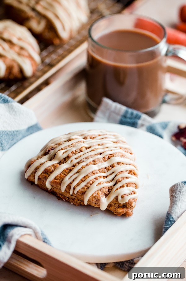 Carrot Cake Scones with Maple Cream Cheese Glaze Recipe 6 Carrot Cake Scones with Maple Cream Cheese Glaze with Coffee