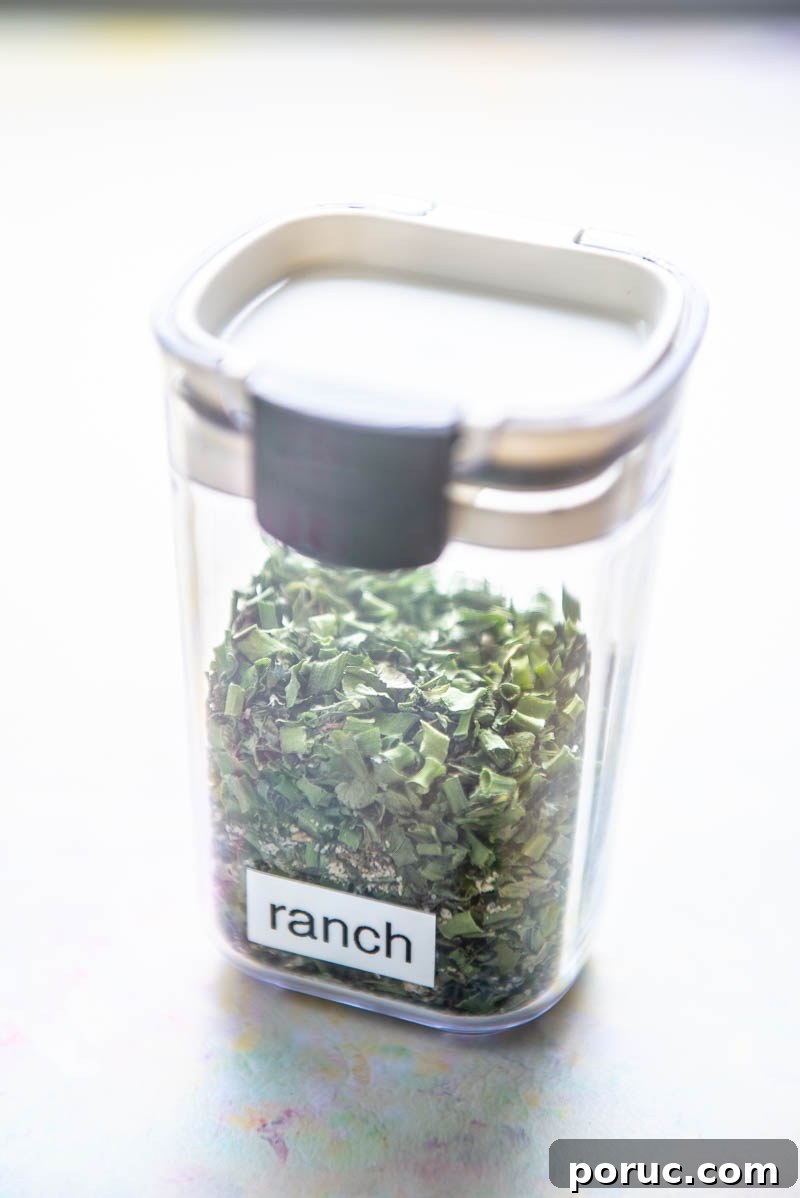 DIY Ranch Seasoning Mix Recipe – Quick Homemade Blend for Dip & Dressing 6 container filled with ranch seasoning