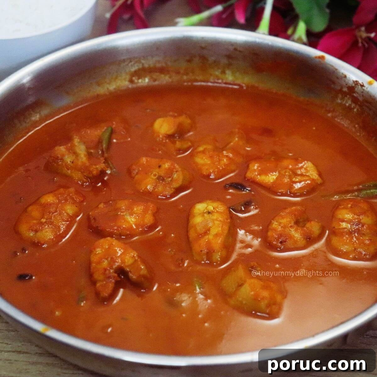 Goan Ambot Tik (Moriche Ambotik) Recipe: Tangy Spicy Fish Curry 13 goan ambotik in a skillet.