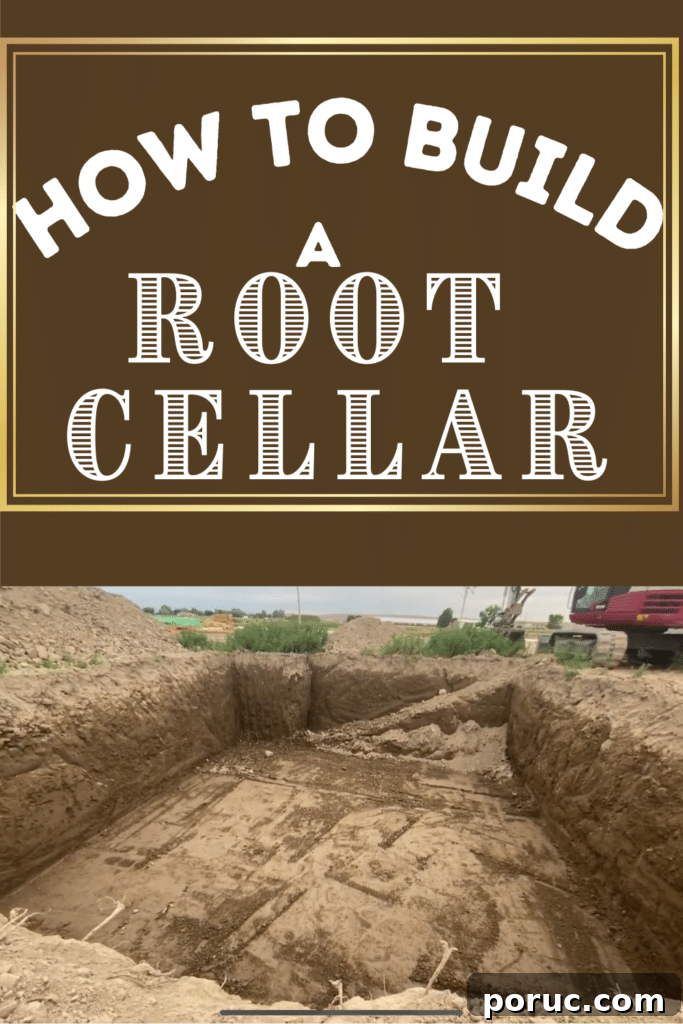 How to Build a Root Cellar Under Your Garden Shed (Updated) 2 excavating to build a root cellar with text
