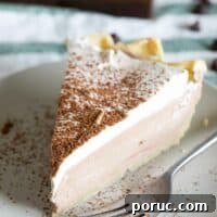 Decadent Chocolate Cream Pie Recipe: Silky, No-Bake Dessert 2 slice of chocolate cream pie with cocoa powder on top