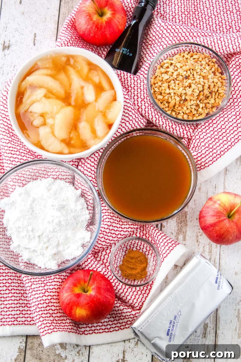 Get all the Fall feels with this 5-minute Caramel Apple Cheesecake Dip! Crazy easy to make and perfect for sharing! ingredients for caramel apple cheesecake dip in bowls