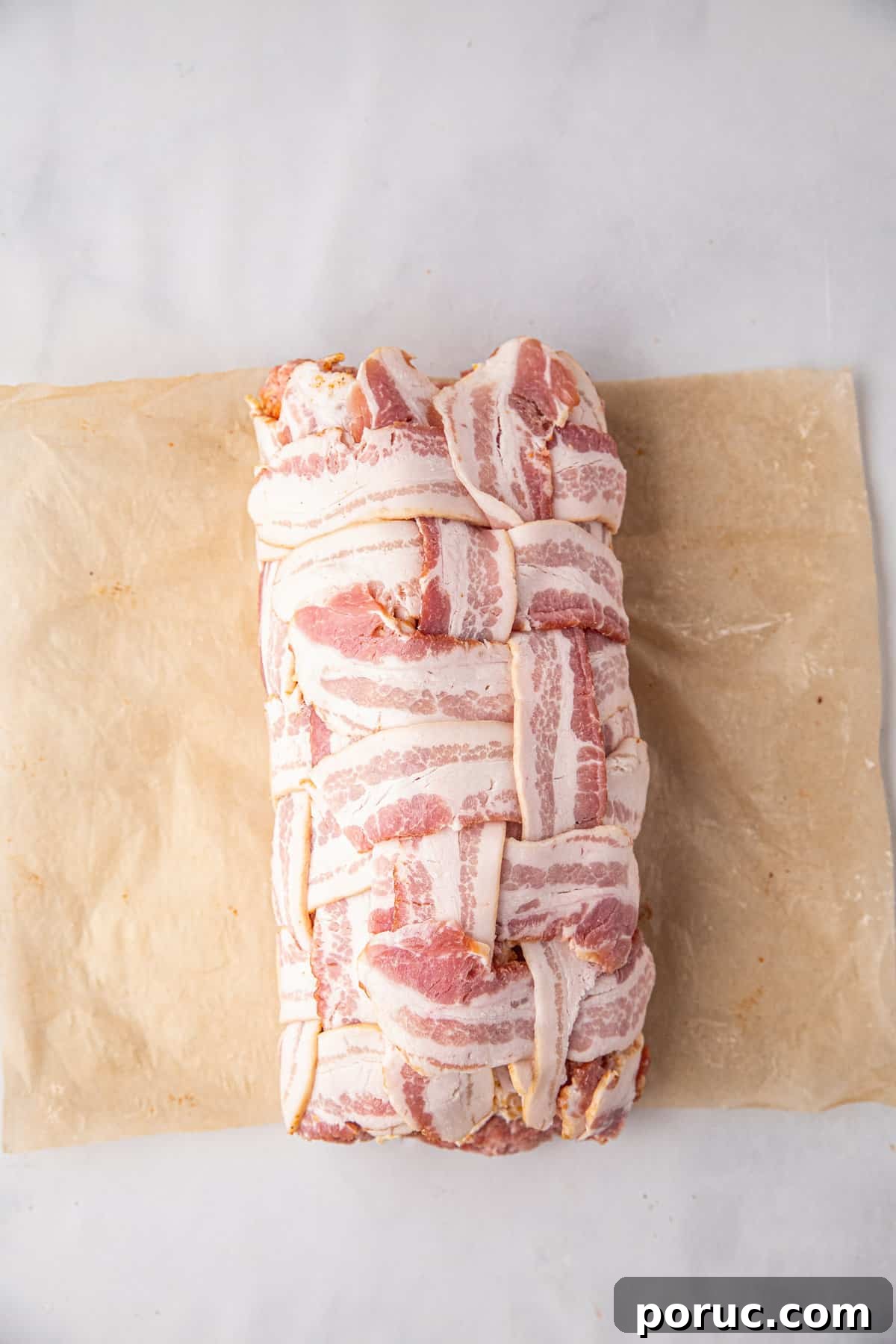 Ultimate Bacon Explosion Recipe: Stuffed Bacon-Wrapped Meatloaf 10 Rolling bacon weave and it's ingredients for Bacon Explosion recipe