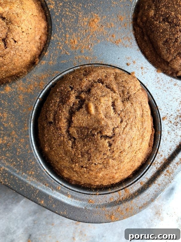 apple cinnamon muffin in tray