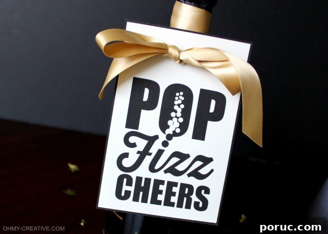 Pop Fizz Clink Free Printable Champagne Bottle Gift Tag | OHMY-CREATIVE.COM