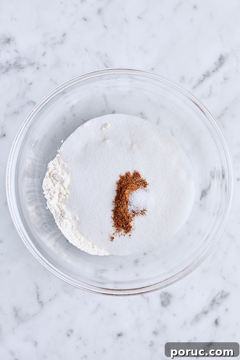 Crumb topping ingredients in a small bowl