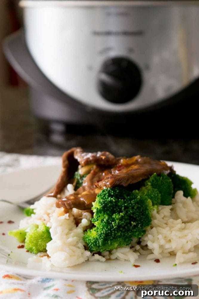 Slow-Cooker Beef and Broccoli with Savory Garlic Sauce 5 Crockpot Beef and Broccoli plated