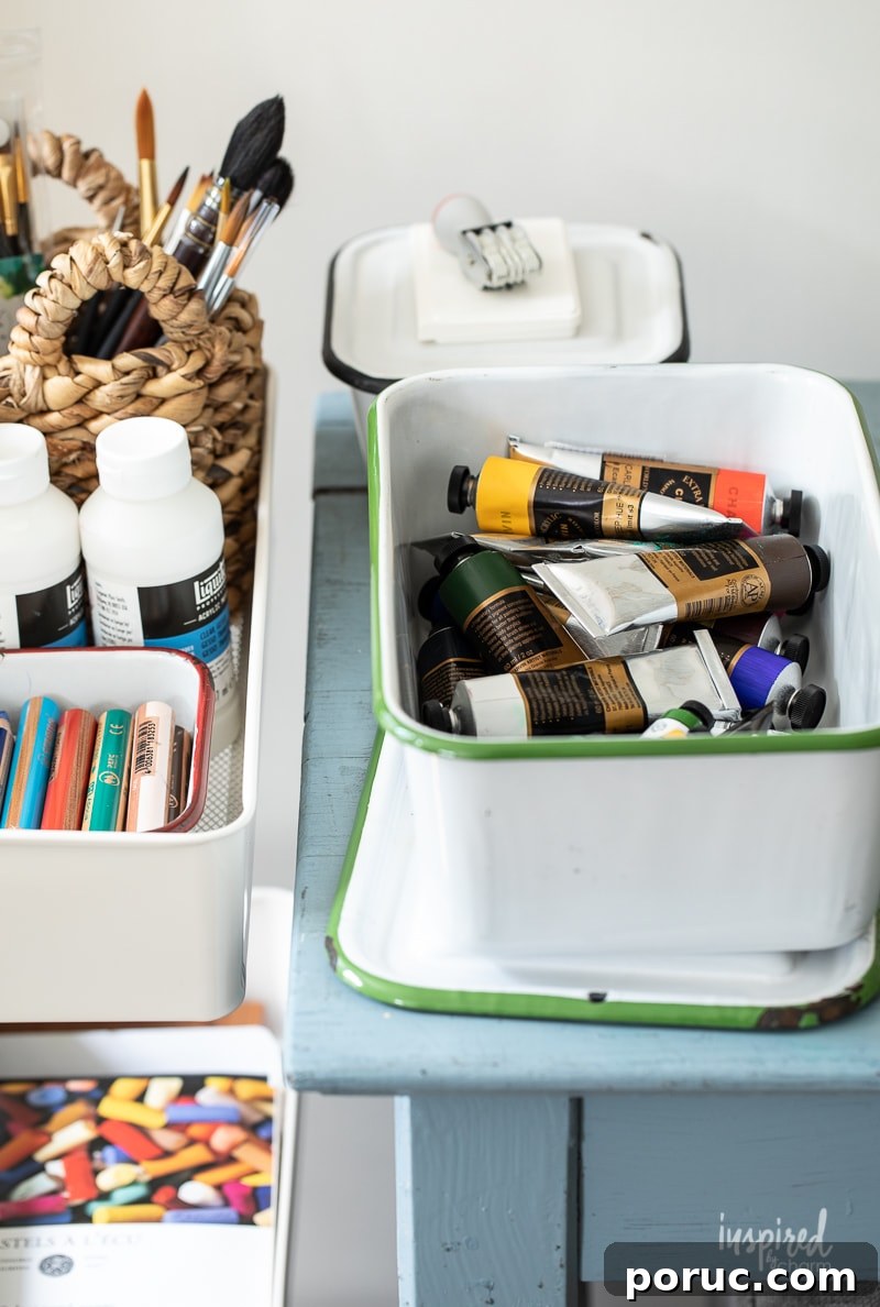 Hidden Vintage Treasures: My Latest Retro Finds and Collectibles 12 Enamelware used for storage on shelf