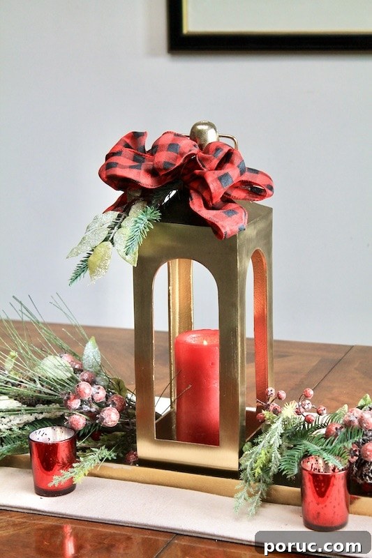 DIY Winter Woods Centerpiece Ideas for Christmas Table Decorations 5 winter woods diy christmas centerpiece with lantern