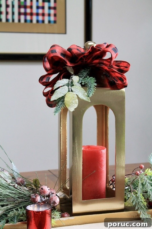 DIY Winter Woods Centerpiece Ideas for Christmas Table Decorations 6 easy gold lantern centerpiece for christmas